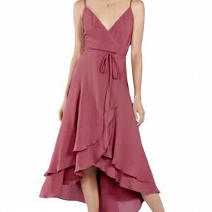 Reformation Rose Crossover Ruffle Dress | Hi-Lo Hem | Size Small